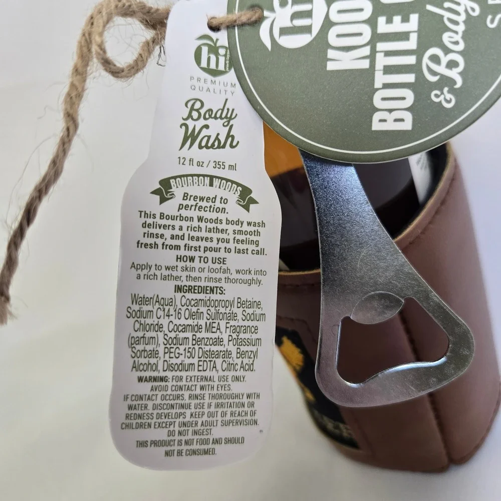 Hi Peach Layne The Dogfather Father's Day Gift Set Body Wash Drink Sleeve Opener